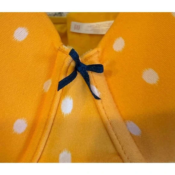 Cacique Flirty Yellow with White Polka Dots Lightly Lined T-Shirt Bra Size 40DDD - Picture 3 of 10